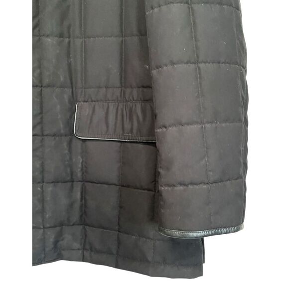 Vintage Peter Elliot | Mens Black Quilted Puffer Flannel Long Winter Coat - Picture 5 of 11